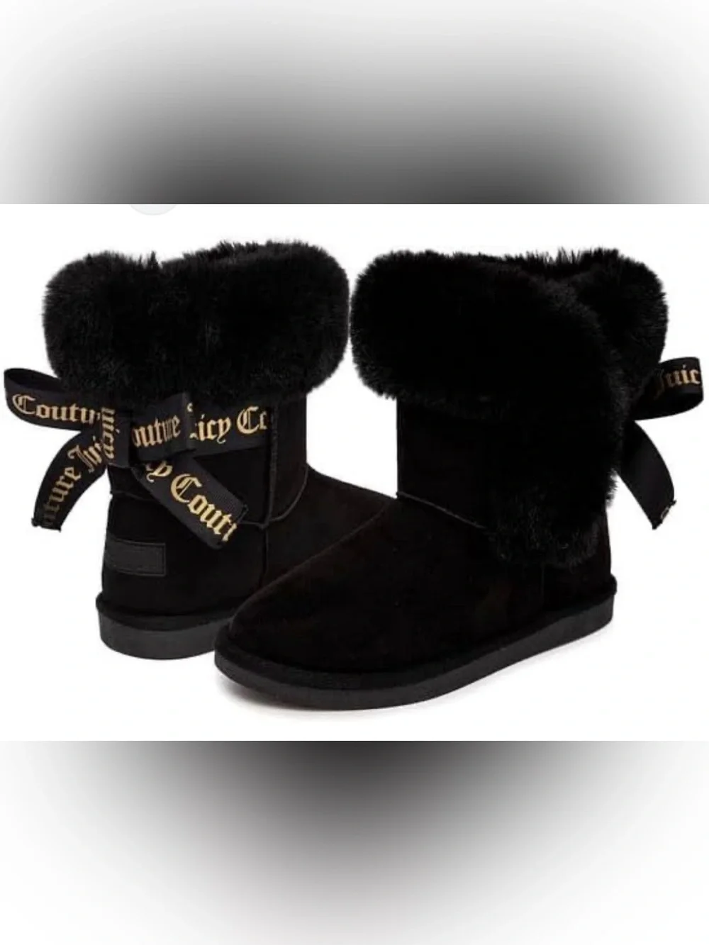 Juicy Couture Kids King Girls' Faux-Fur Winter Boots Black
